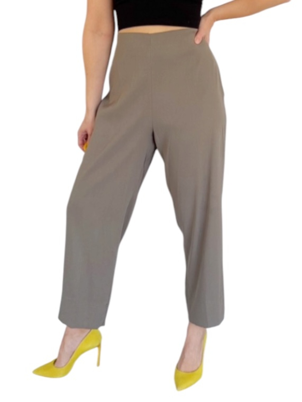 Vintage Lauren Vidal Sage green high rise straight leg trousers size 10